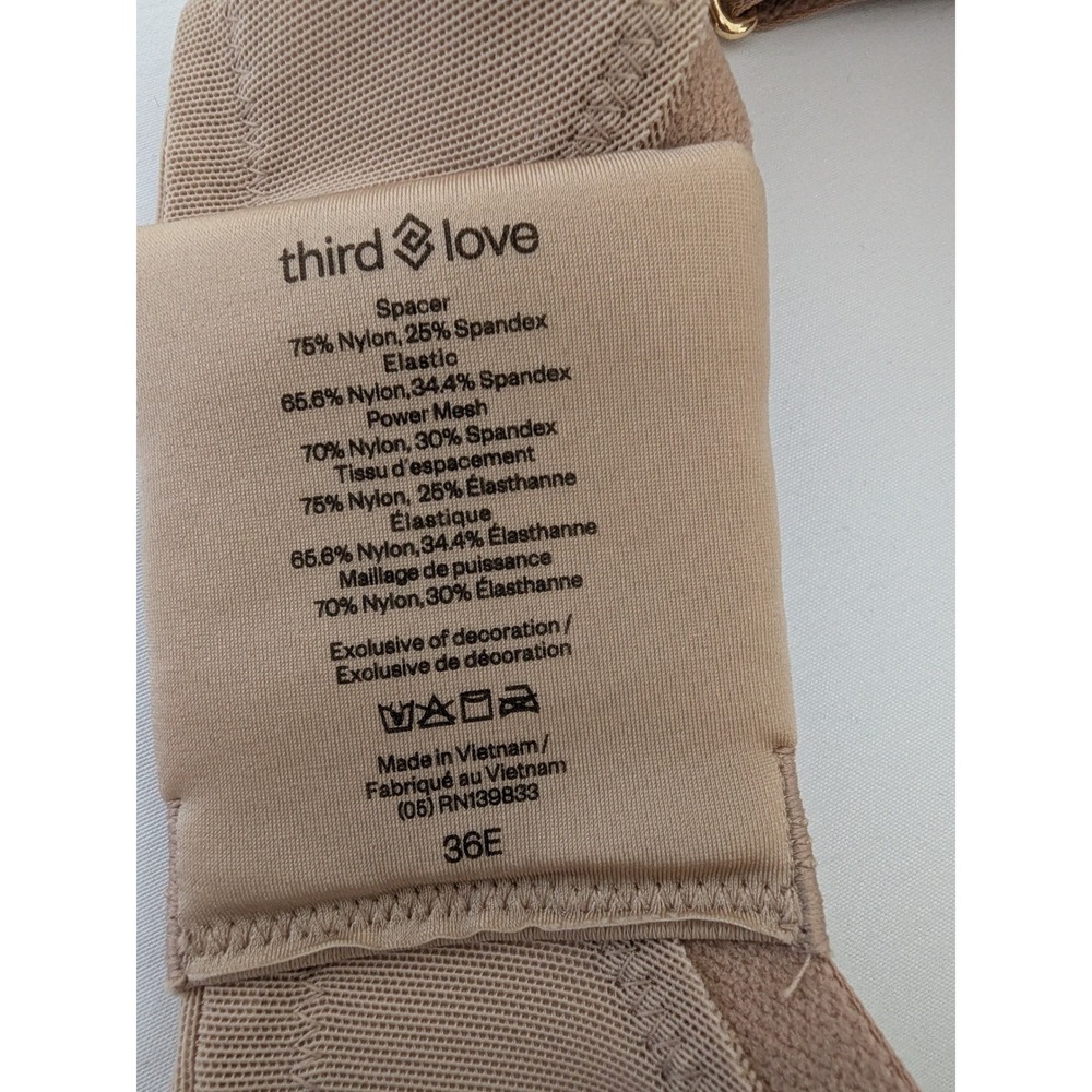 ThirdLove 24/7 Classic Wireless Crossover Minimizer Bra 36E Taupe Nude Wireless - Picture 4 of 5